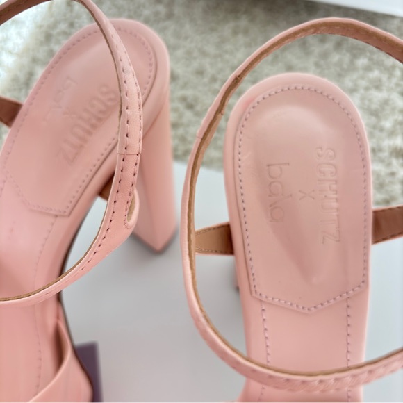 NEW IN BOX SCHUTZ x BALA Blush Pink Platform Heels Pumps SZ 8B - Picture 7 of 16